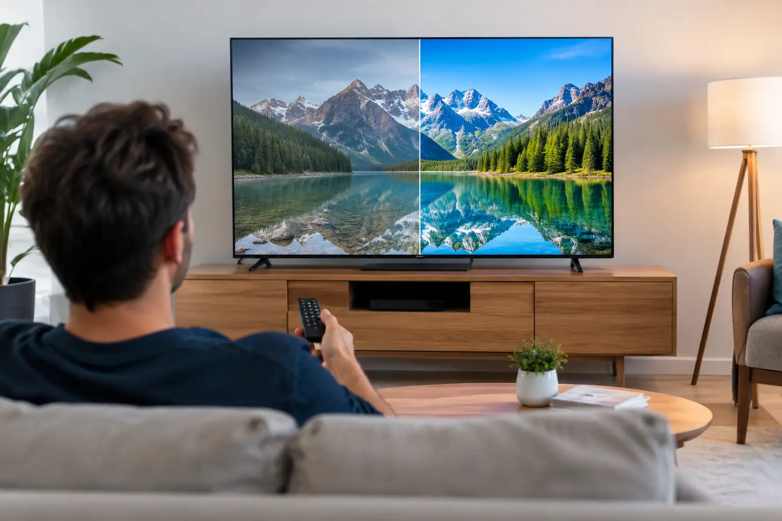 Porównanie jakości obrazu w domowym telewizorze